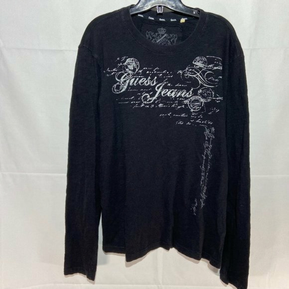 Guess Long Sleeved Black Shirt Mens Medium‎